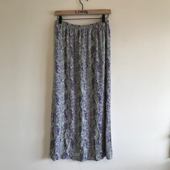 Free People Katie Button Front Midi Skirt Snake - Picture 4 of 7